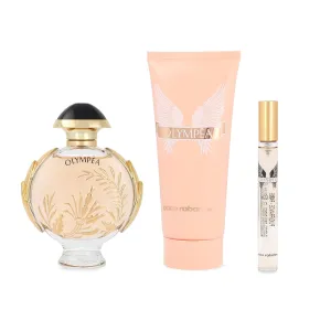 Paco Rabanne Olympea Solar for Women - 3 Pc Gift Set 2.7oz EDP Intense Spray, 0.34oz EDP Spray, 3.4oz Body Lotion