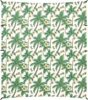 Palm Summer Tree Foldable Beach Canopy UPF50  Water-Resistant Outdoor Sun Shade with Sandbags, Sand Shovel, Poles for Family Trips, Picnics & Camping
