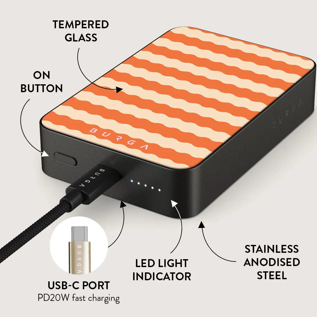 Papaya - Magnetic Power Bank