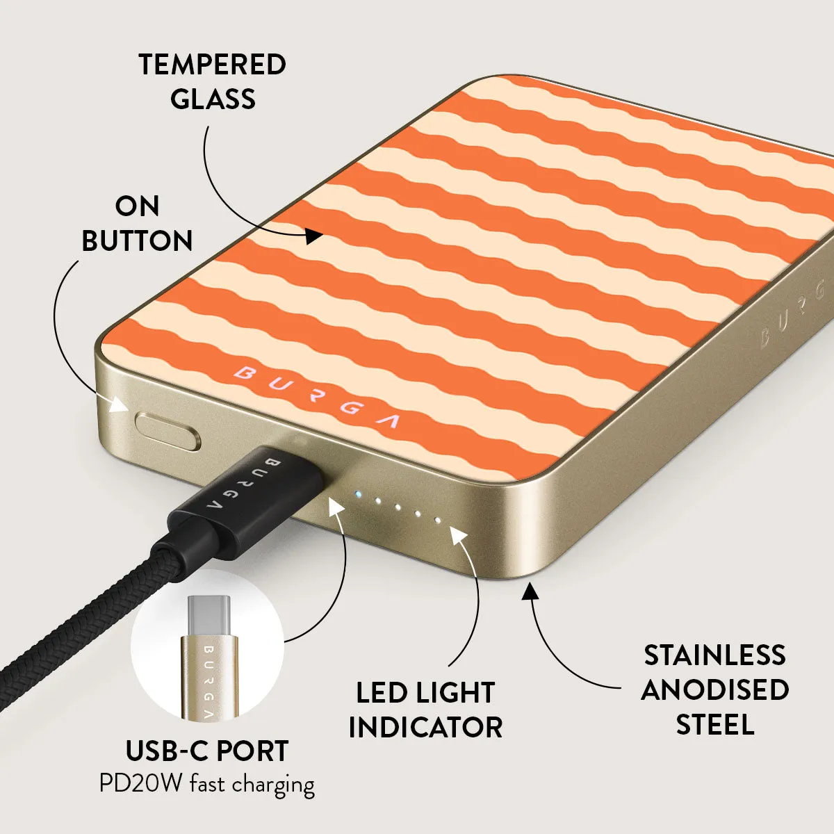 Papaya - Magnetic Power Bank