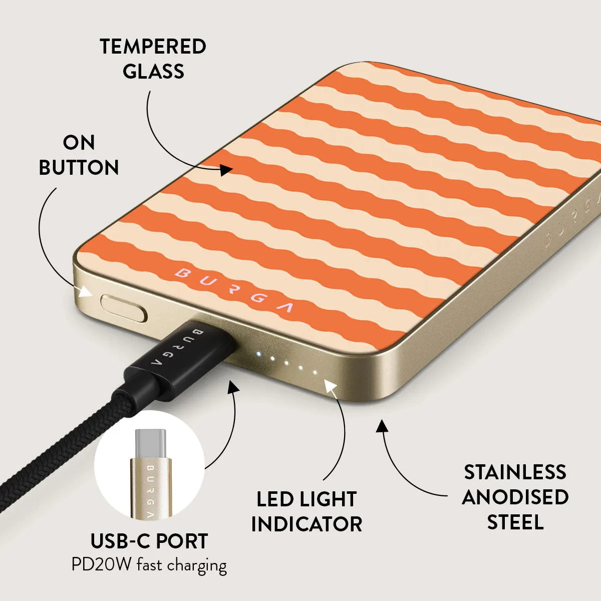 Papaya - Magnetic Power Bank