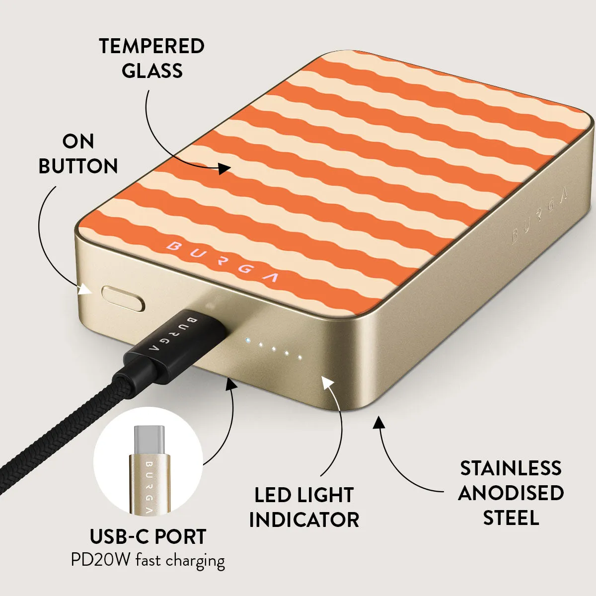 Papaya - Magnetic Power Bank