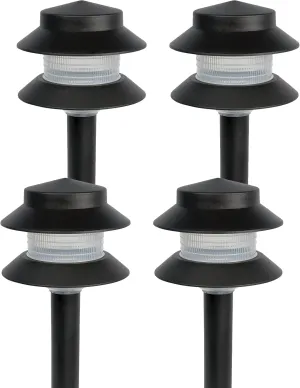Paradise Plastic Path Stake Light (Black, 4 Pack)