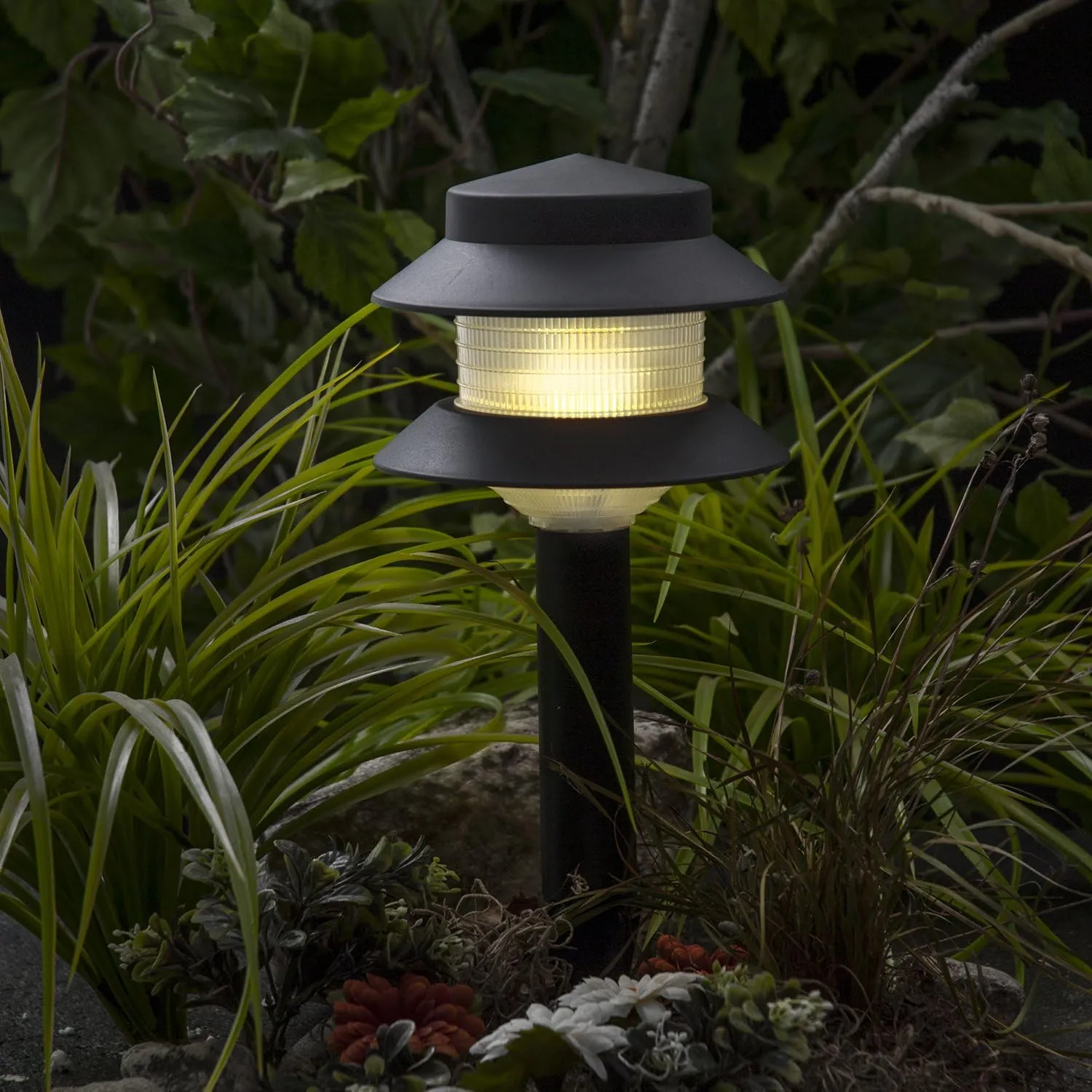 Paradise Plastic Path Stake Light (Black, 4 Pack)