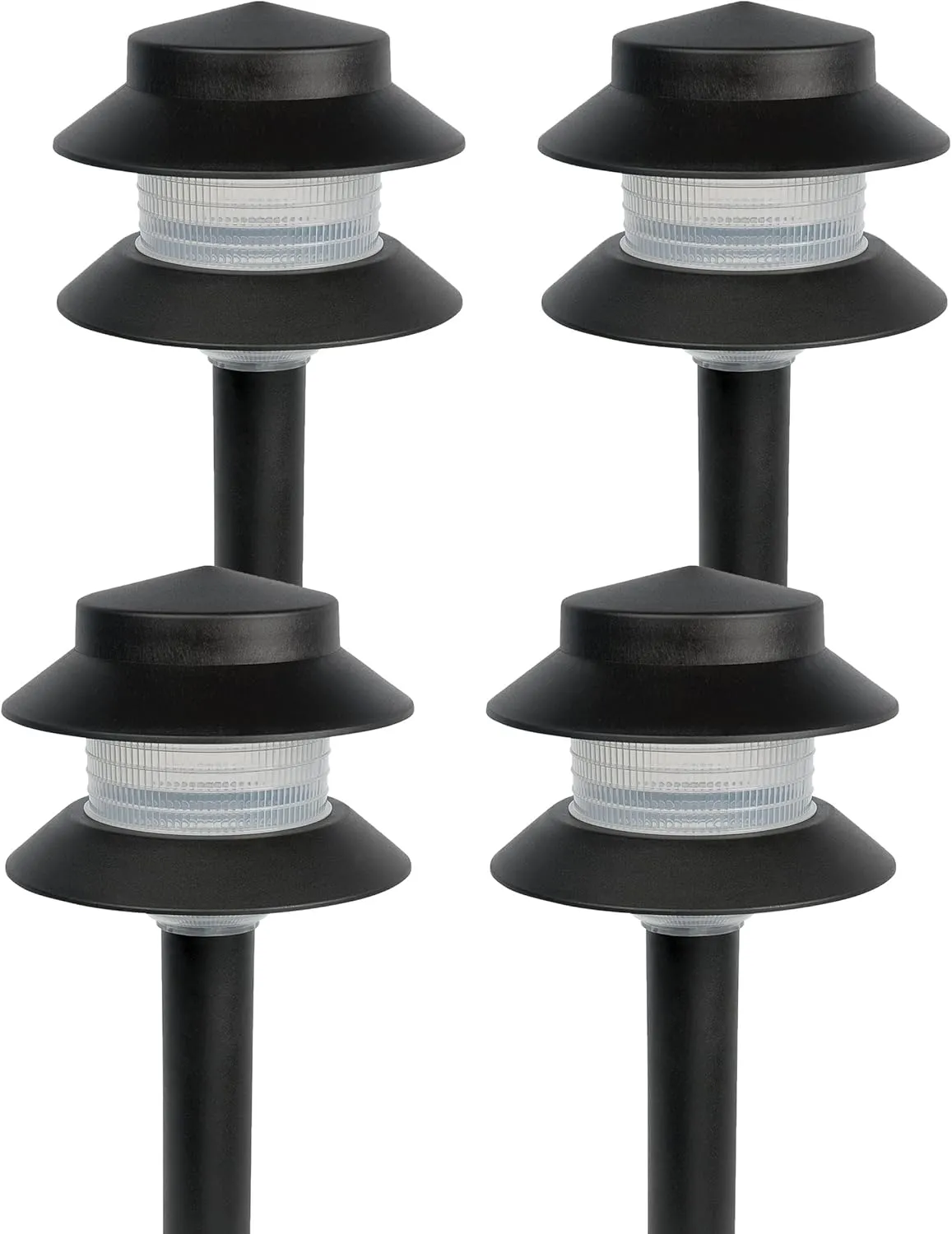 Paradise Plastic Path Stake Light (Black, 4 Pack)