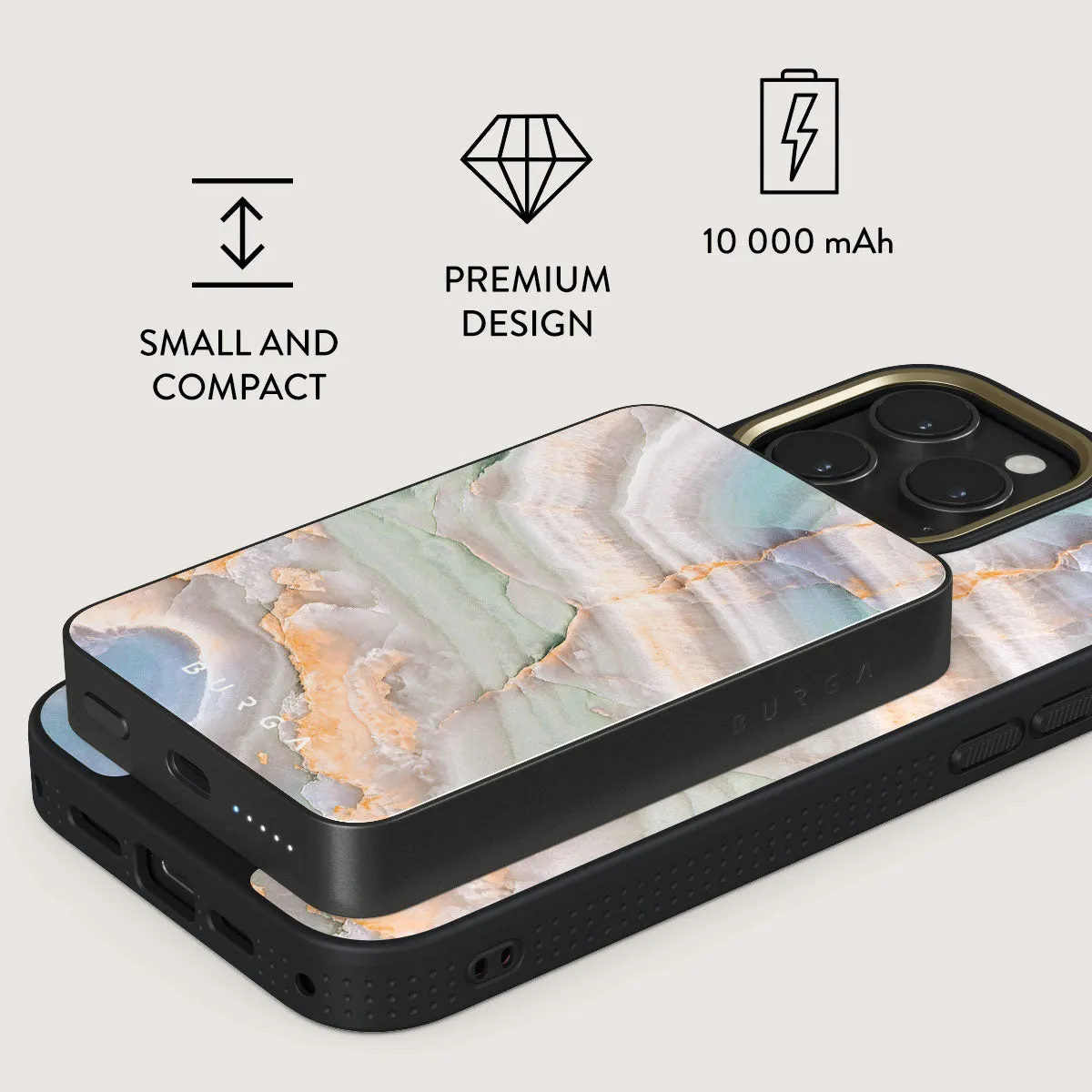 Pastel Hues - Colorful Marble Magnetic Power Bank