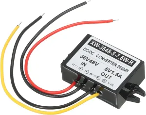 PATIKIL DC 36V 48V to DC 5V 1.5A 7.5W Power Converter Regulator Plastic Shell for LED Solar System