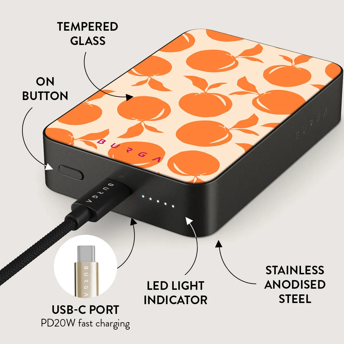 Peach Fuzz - Magnetic Power Bank