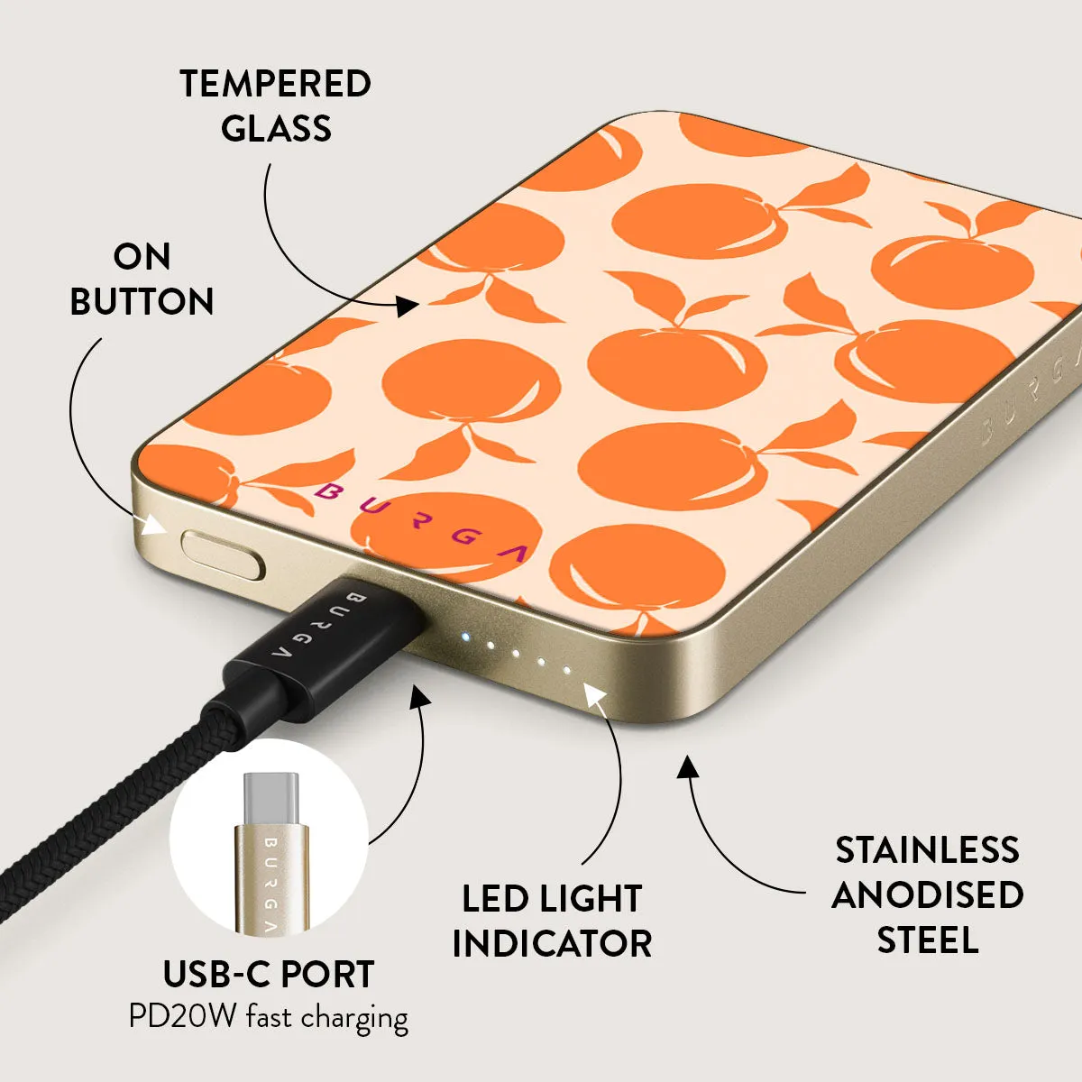 Peach Fuzz - Magnetic Power Bank