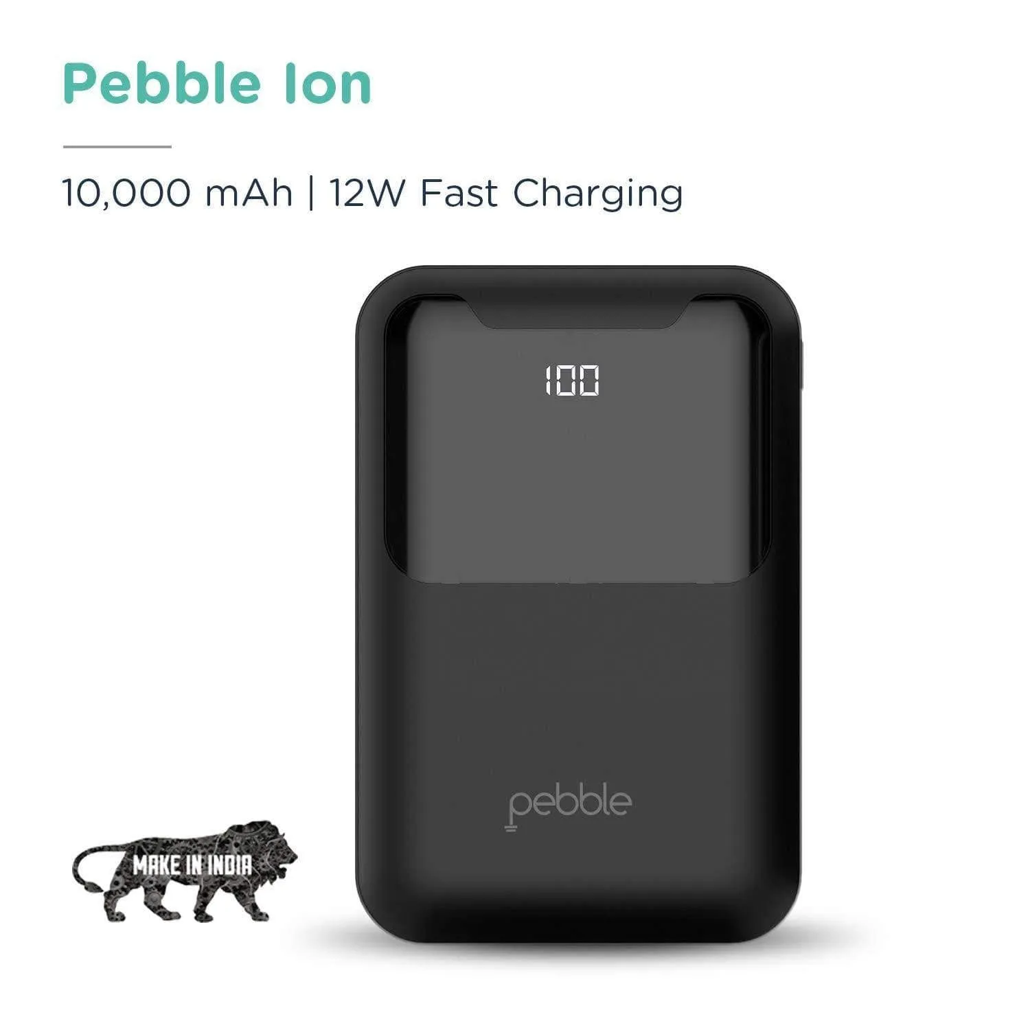 Pebble ion 10000 mAh Fast Charge Power Bank
