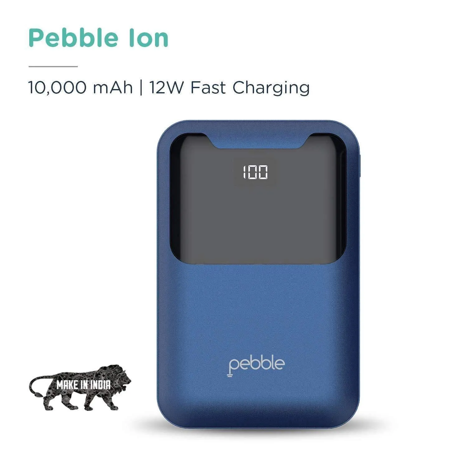 Pebble ion 10000 mAh Fast Charge Power Bank