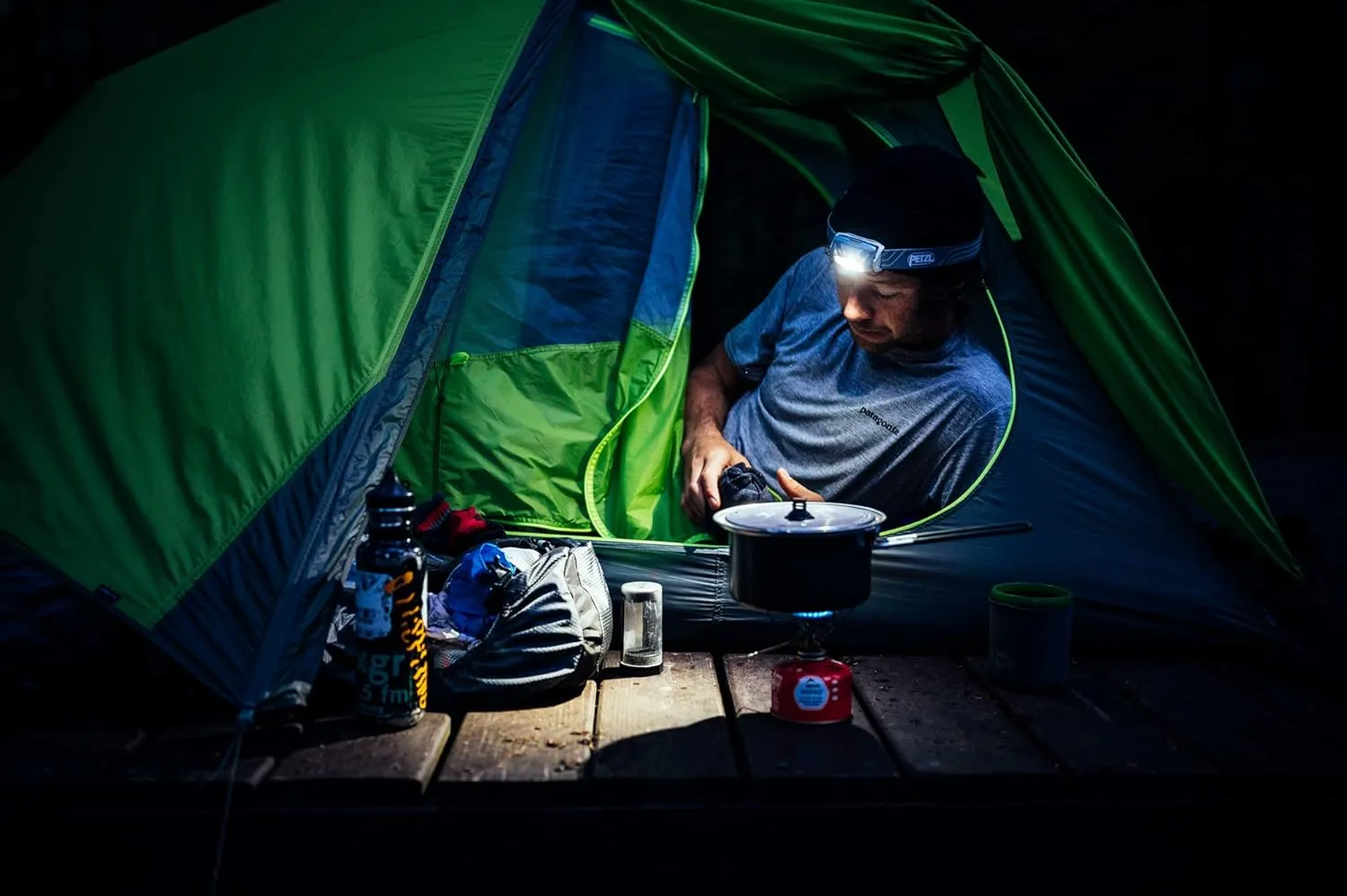 PETZL, TIKKINA Outdoor Headlamp with 250 Lumens for Camping and Hiking