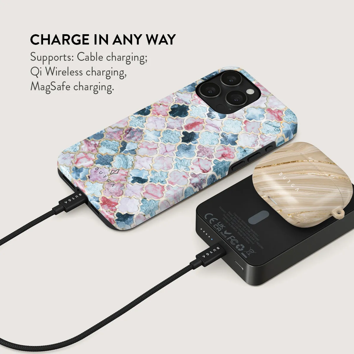 Pink Beach - Mosaic Magnetic Power Bank