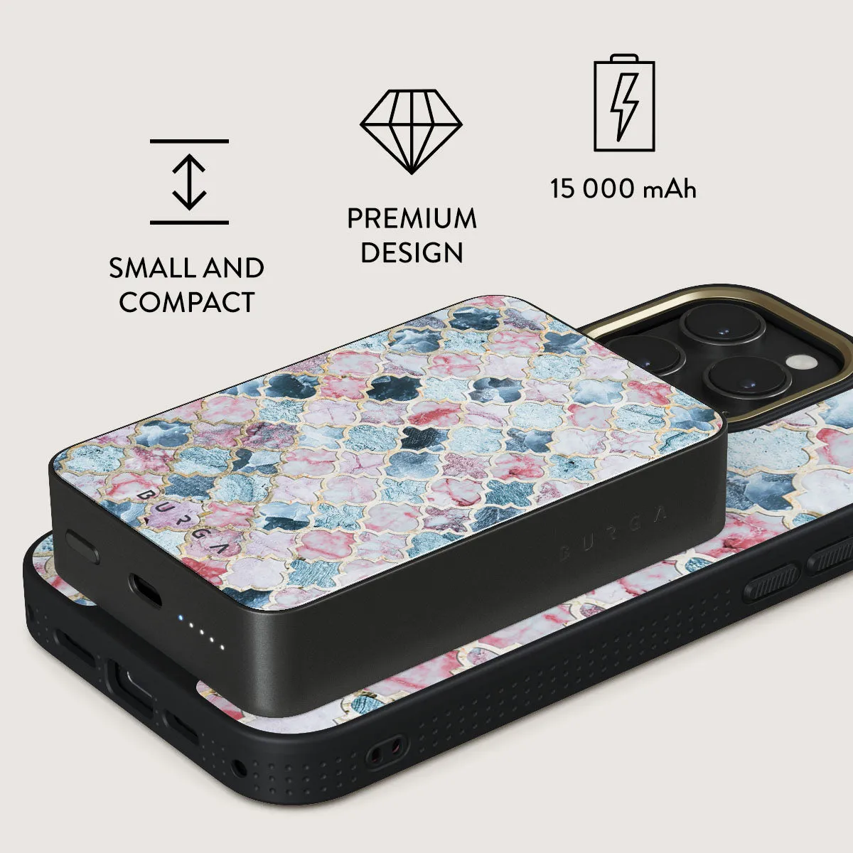 Pink Beach - Mosaic Magnetic Power Bank