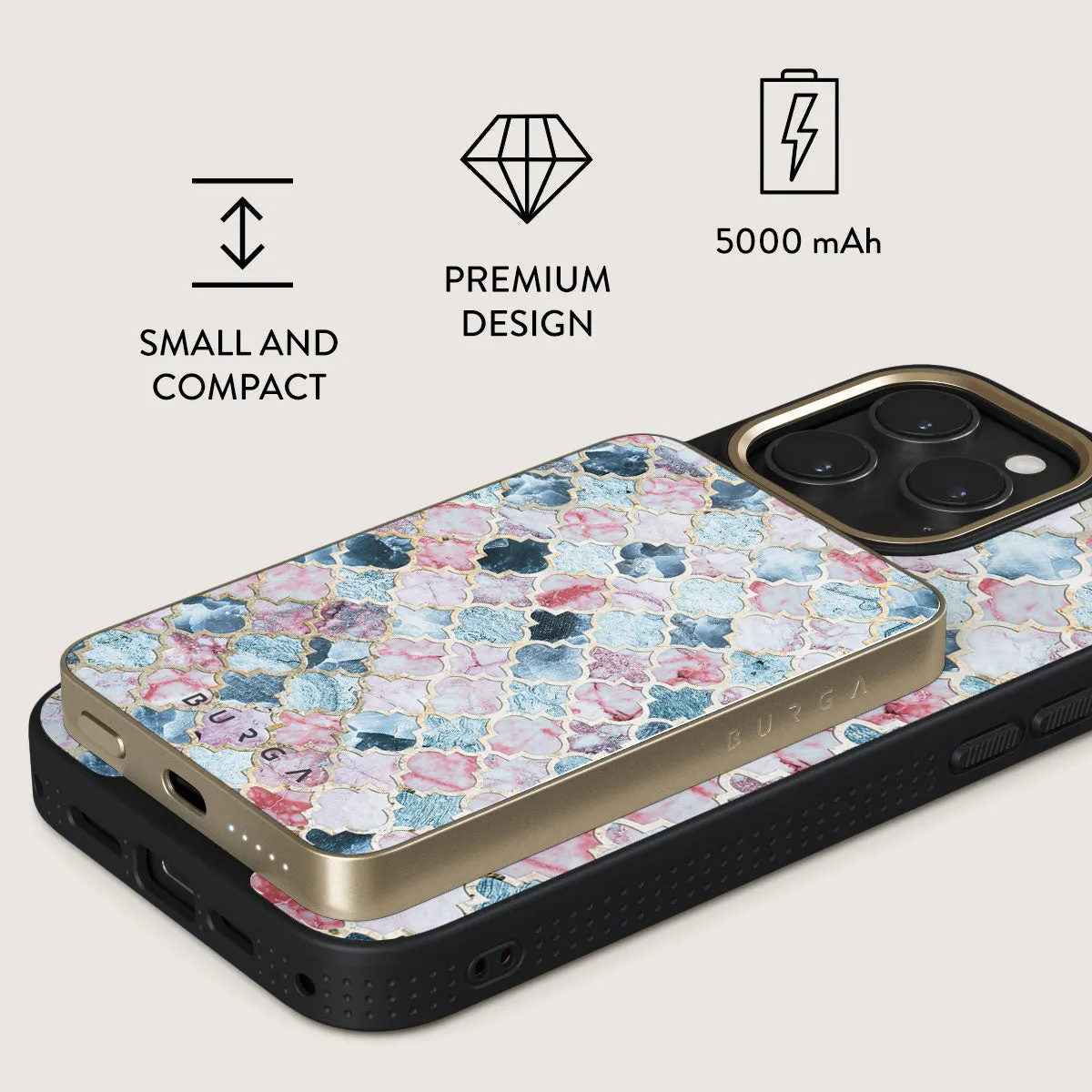 Pink Beach - Mosaic Magnetic Power Bank
