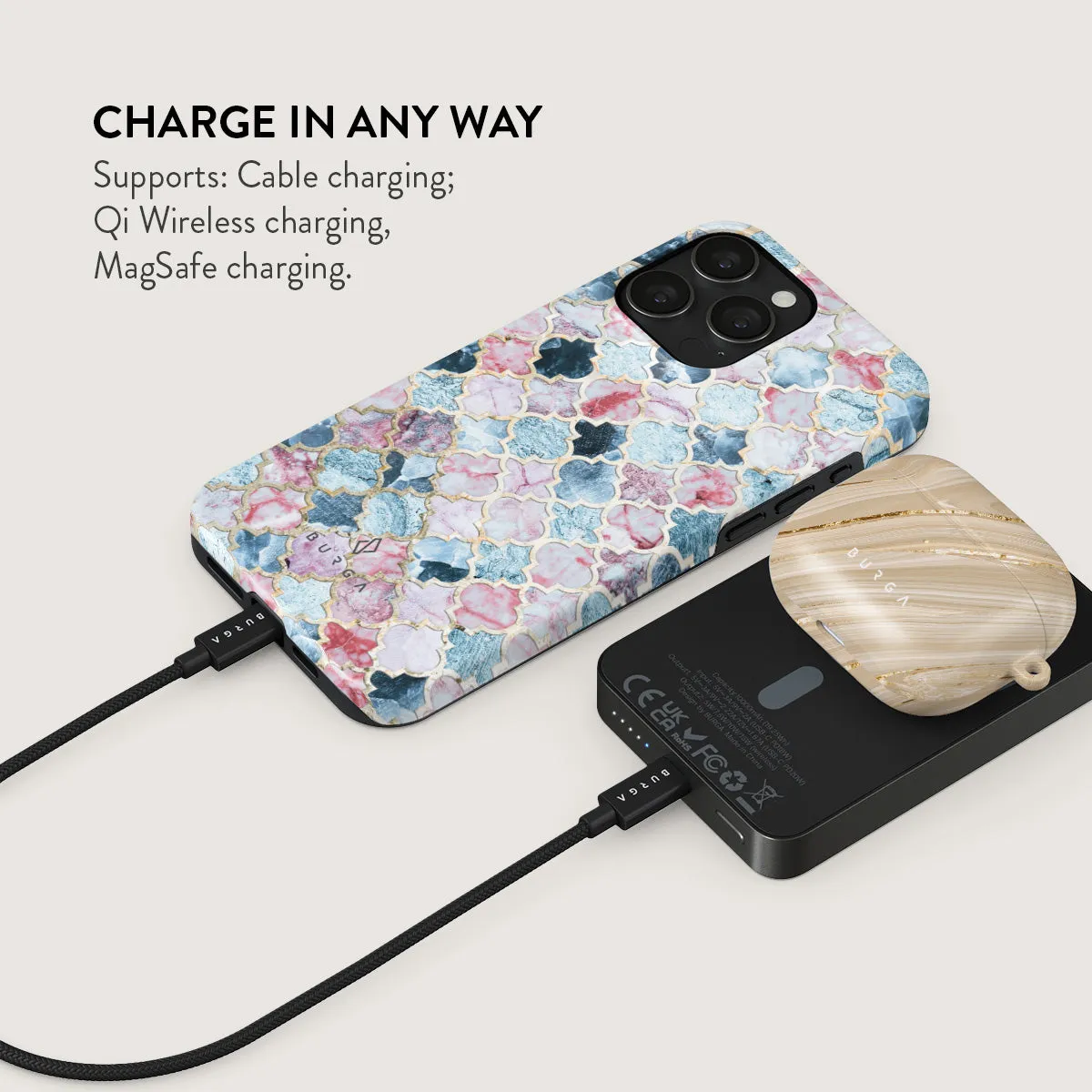 Pink Beach - Mosaic Magnetic Power Bank