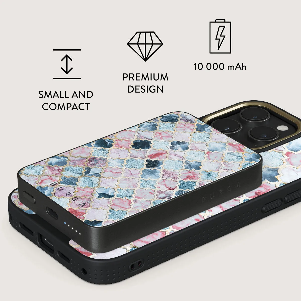 Pink Beach - Mosaic Magnetic Power Bank