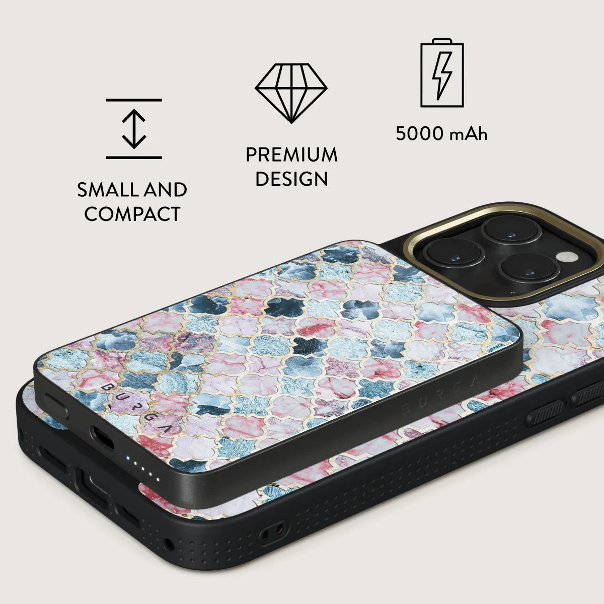 Pink Beach - Mosaic Magnetic Power Bank