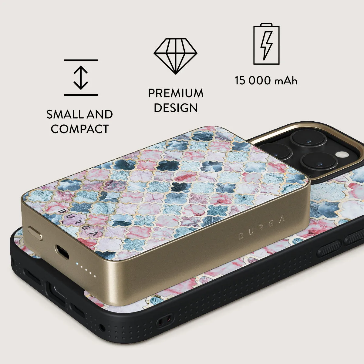 Pink Beach - Mosaic Magnetic Power Bank