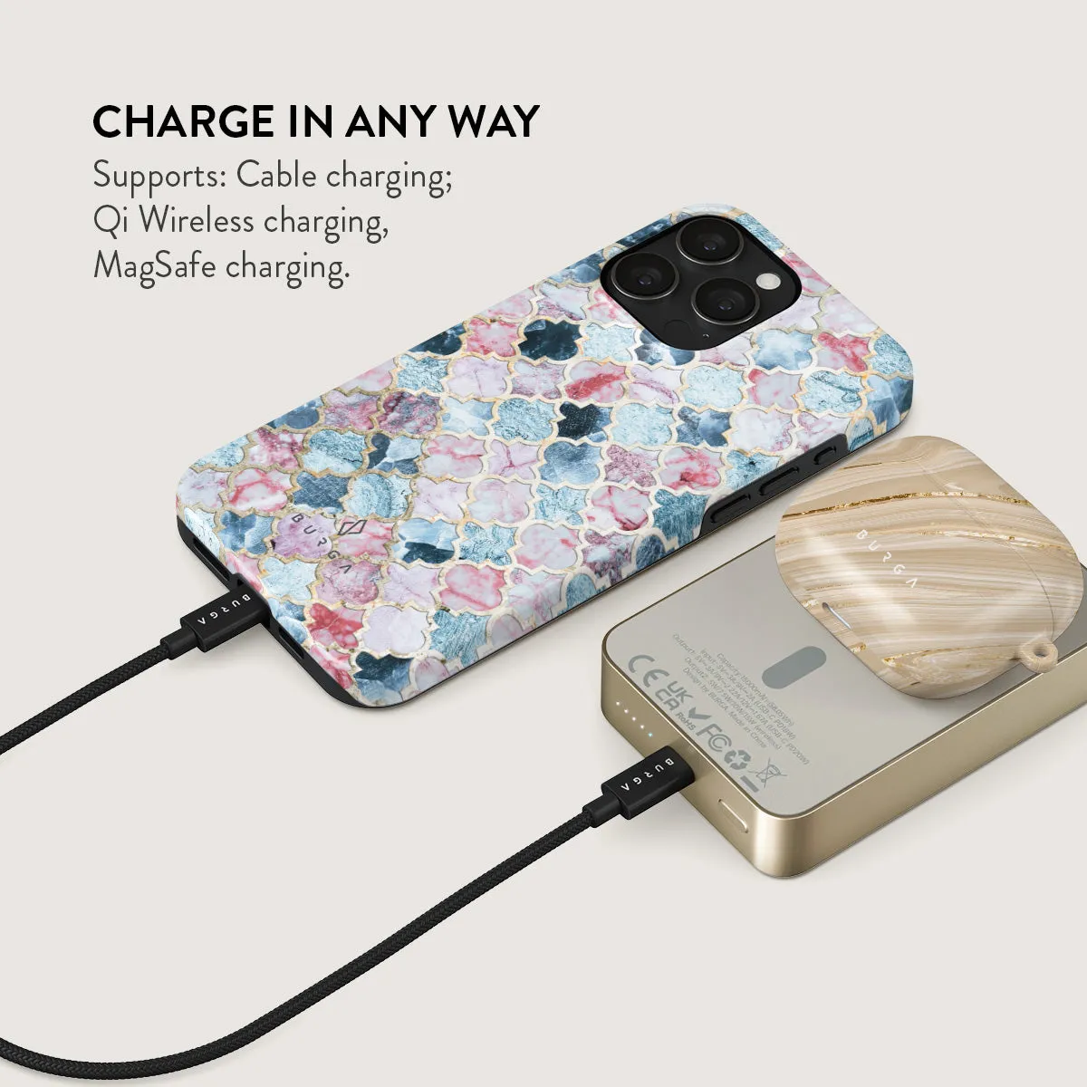 Pink Beach - Mosaic Magnetic Power Bank
