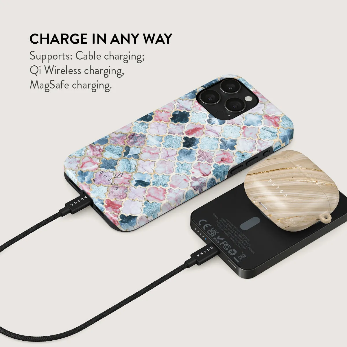 Pink Beach - Mosaic Magnetic Power Bank