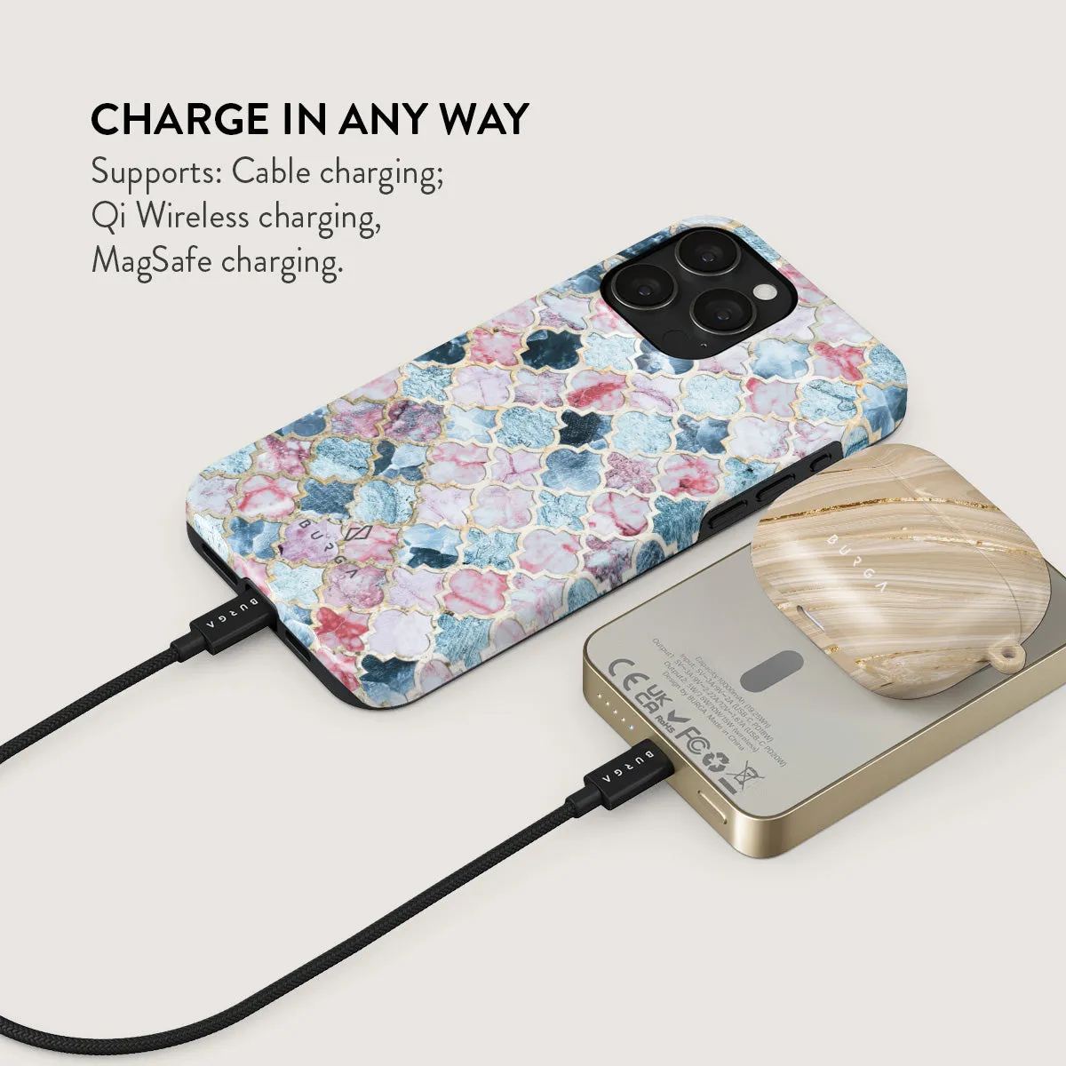 Pink Beach - Mosaic Magnetic Power Bank