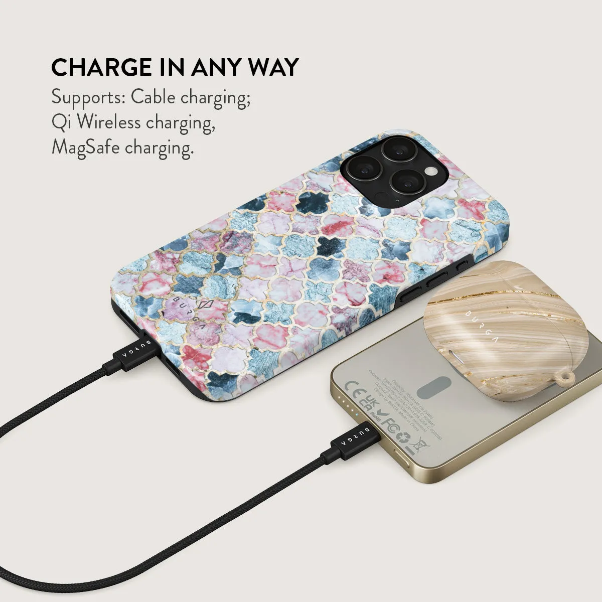 Pink Beach - Mosaic Magnetic Power Bank