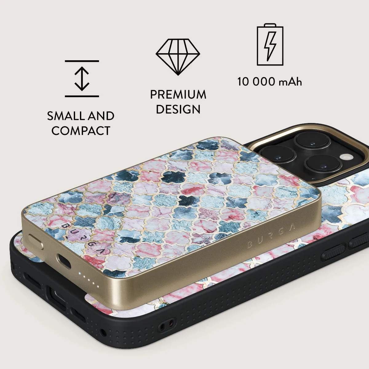 Pink Beach - Mosaic Magnetic Power Bank