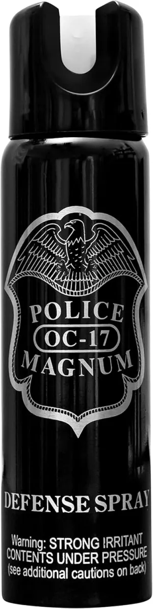 POLICE MAGNUM Pepper Spray Max Strength Portable Security- 16 ft Range- 4oz Twist Lock