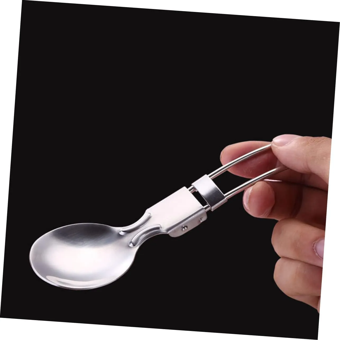 POPETPOP 3sets Picnic Essential Compact Camping Silverware Folding Fork Spoon and Spork for Outdoor Activities 4pcs*3
