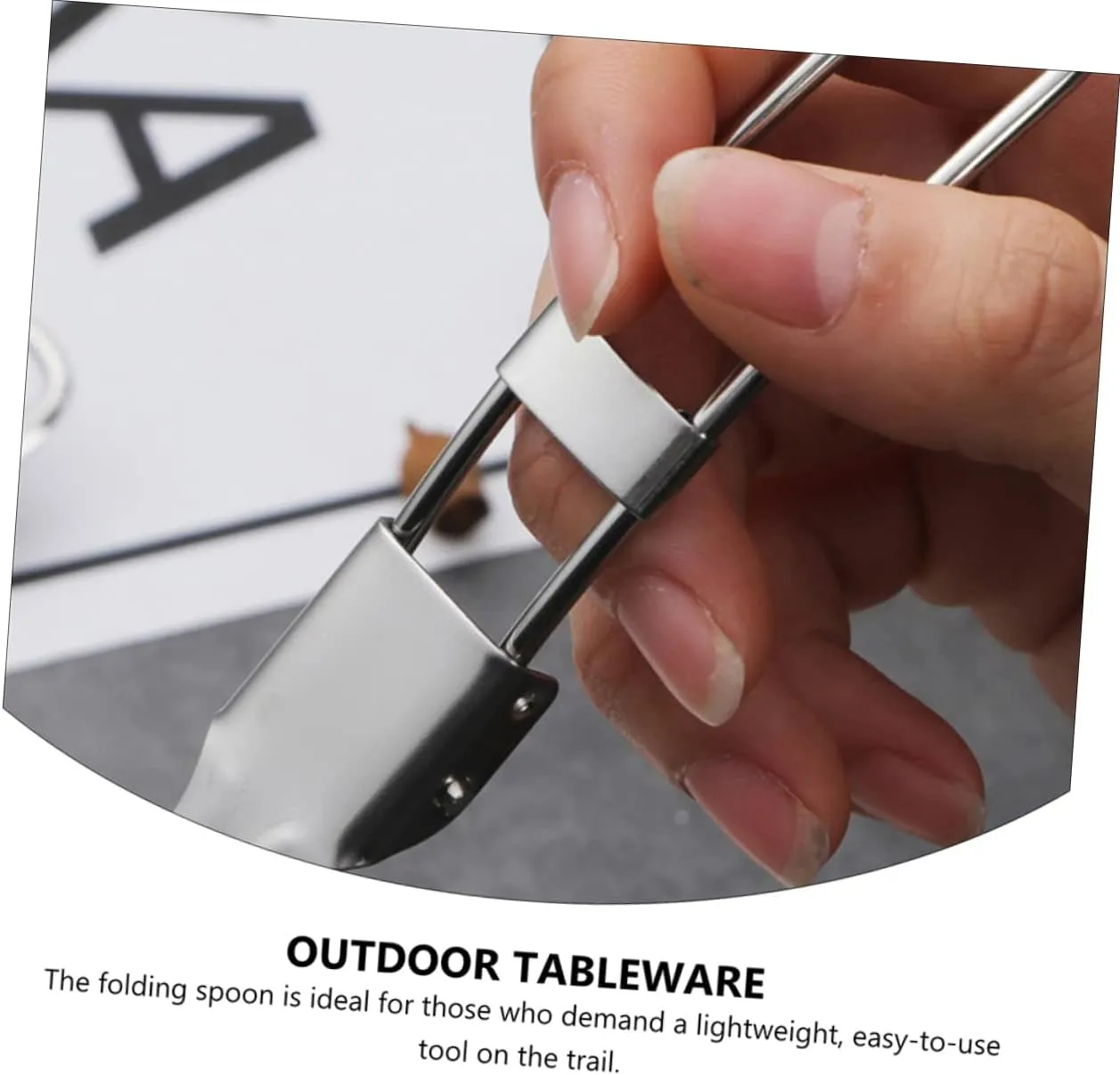 POPETPOP 3sets Picnic Essential Compact Camping Silverware Folding Fork Spoon and Spork for Outdoor Activities 4pcs*3