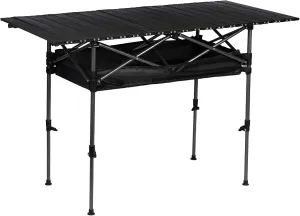 Portable Camping Table, Large Lightweight Folding Table with Storage Organizer and Carrying Bag, Ideal for Outdoor, Camping, Picnic, Cooking, Beach, Hiking, Fishing120 x 55