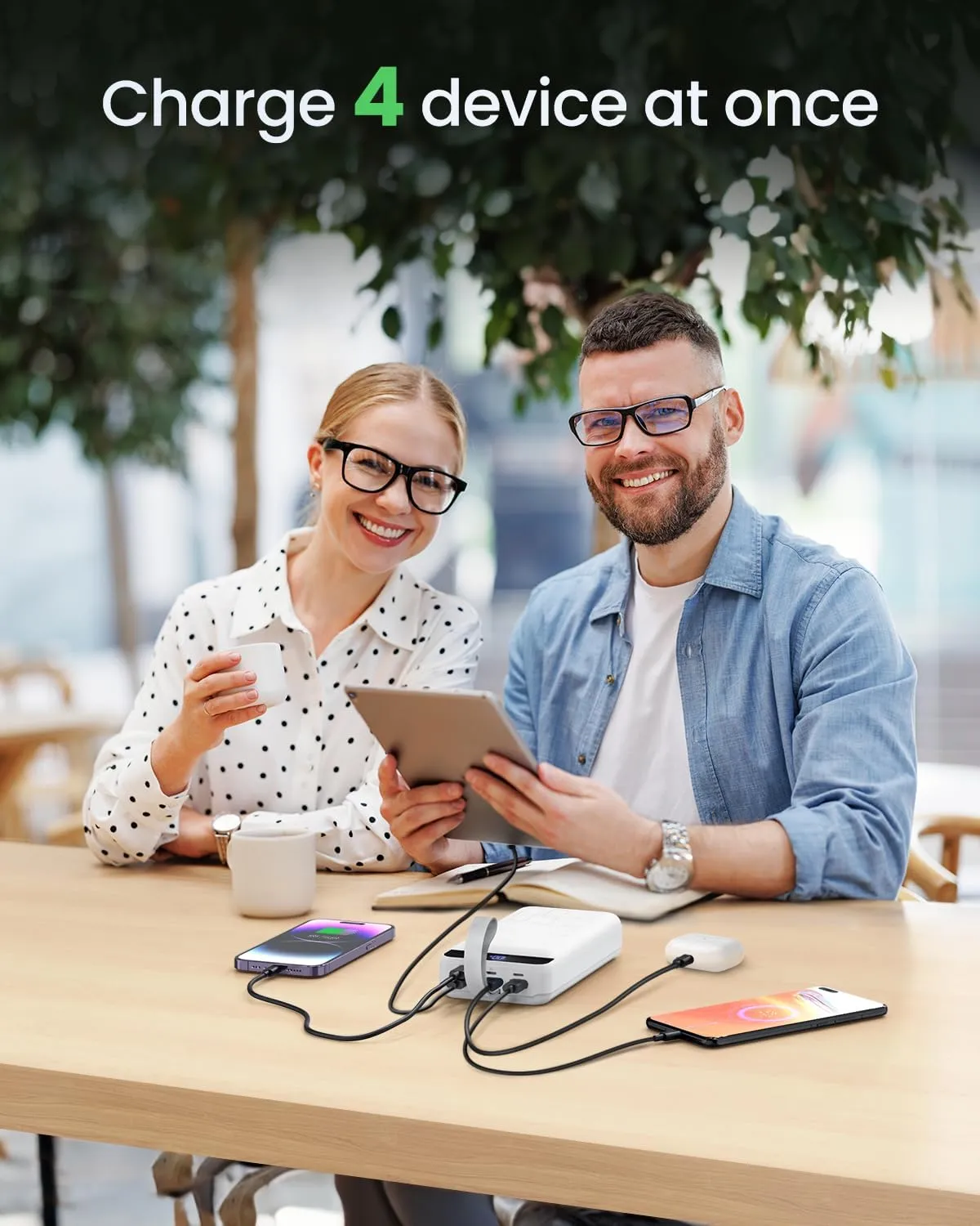 Portable Charger Power Bank 50000mAh 22.5W Fast Charging External Battery Pack with 4 Outputs & 3 Inputs LED Display Battery Bank Portable Cell Phone Charger for iPhone, Samsung, iPad etc
