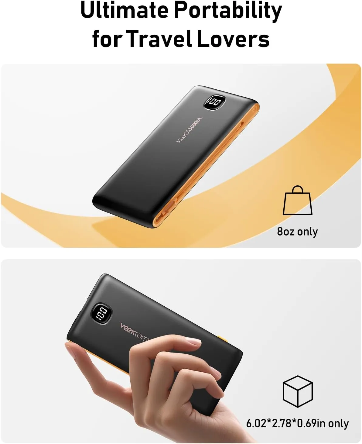 Portable Charger Power Bank Built in Cables and Wall Plug, 10000mAh iPhone Battery Pack Fast Charging, USB C External Slim Power Bank, Travel Essentials Compatible with iPhone 16 15 14 13 Samsung iPad