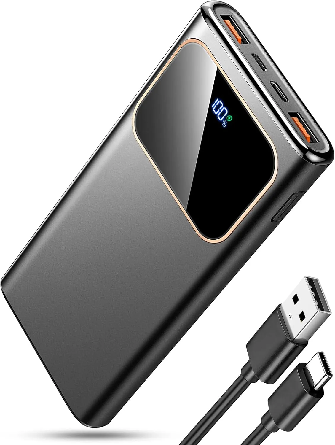Portable Charger Power Bank Fast Charging, 10000 mAh 22.5W Battery Pack with USB-C in&Out LED Display, PD 3.0 QC 4.0 External Phone Powerbank for iPhone Samsung etc Smartphones and All USB Devices