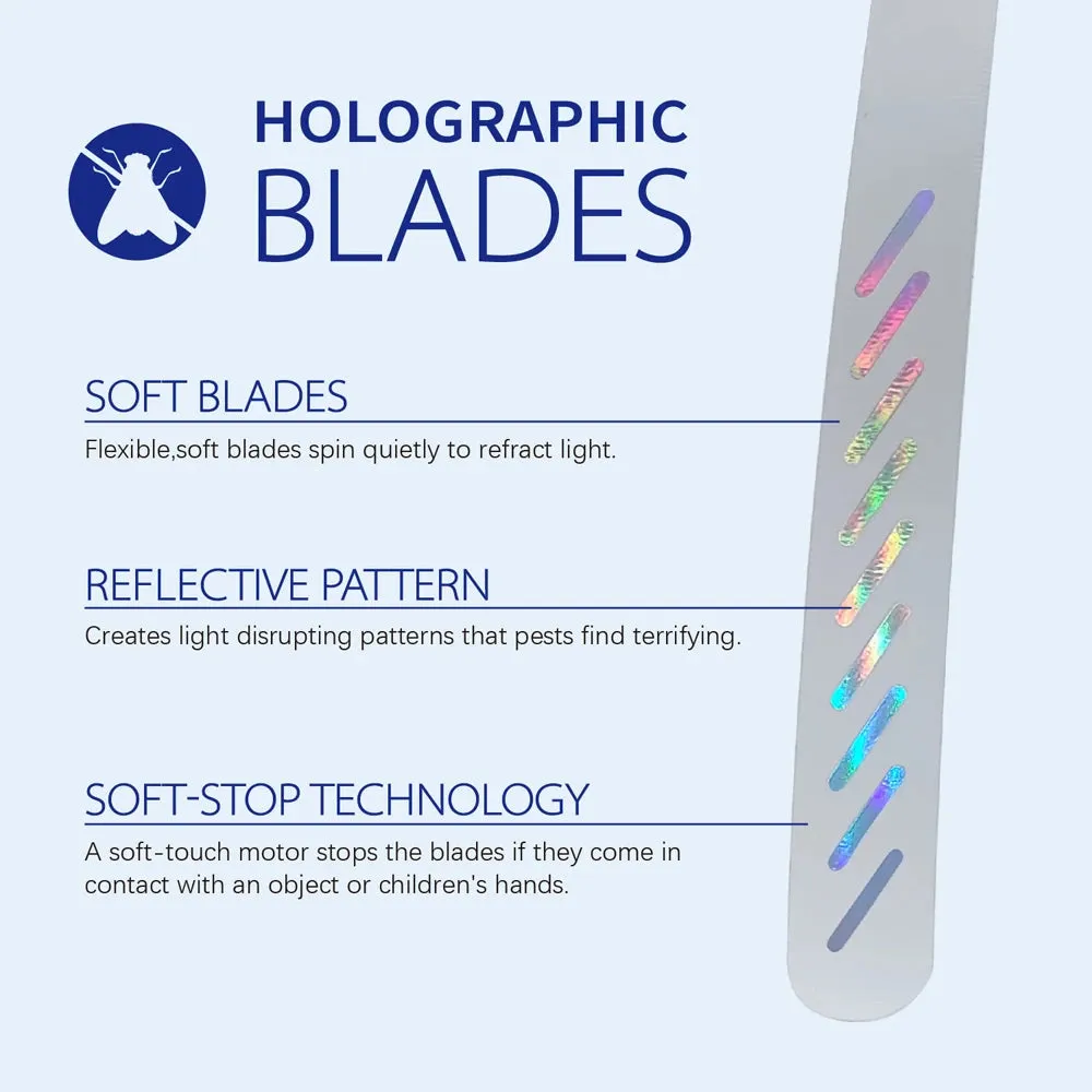 Portable Fly Repeller Fan with Holographic Blade
