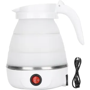 Portable Foldable Electric Kettle, Foldable kettle for Travel Food Grade Silicone Water Boiler 0.6L Collapsible Rustproof Durable Easy to Carry & Heat Resistant (Random Color) Blue, Pink, White