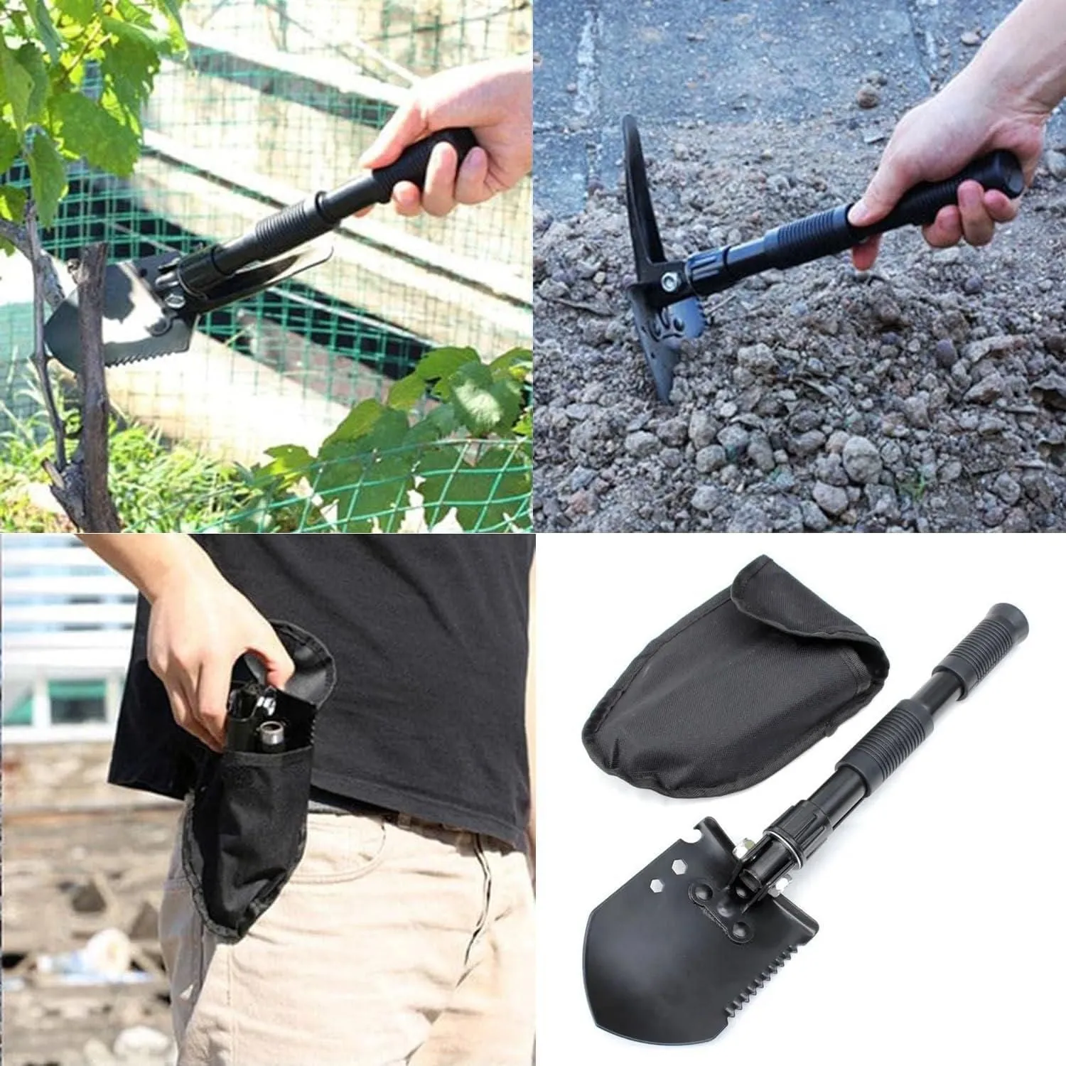 Portable Foldable Shovel and Hewing Multifunctional Tool