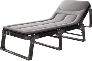 Portable Folding Adult Bed,Camping Cot Sleeping Cots for Adults, 5Position Folding Chaise Lounge Chairs Outdoor, Folding Camping Cot, Folding Cot Camping Cot for Adults Portable Folding O