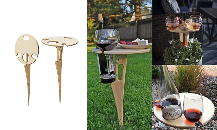Portable Outdoor Folding Wooden Wine Table