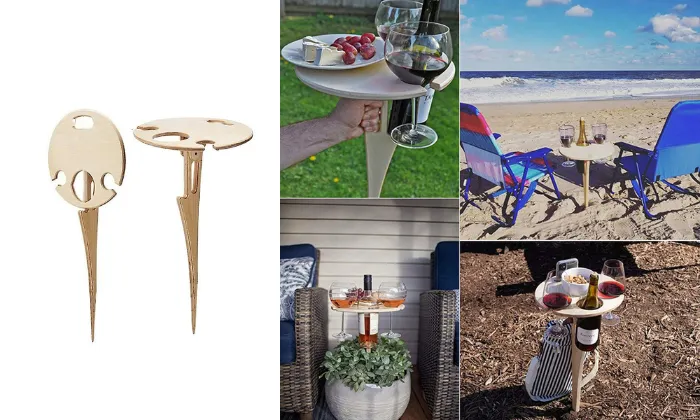 Portable Outdoor Folding Wooden Wine Table