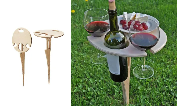 Portable Outdoor Folding Wooden Wine Table