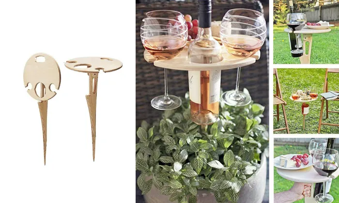 Portable Outdoor Folding Wooden Wine Table