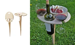 Portable Outdoor Folding Wooden Wine Table