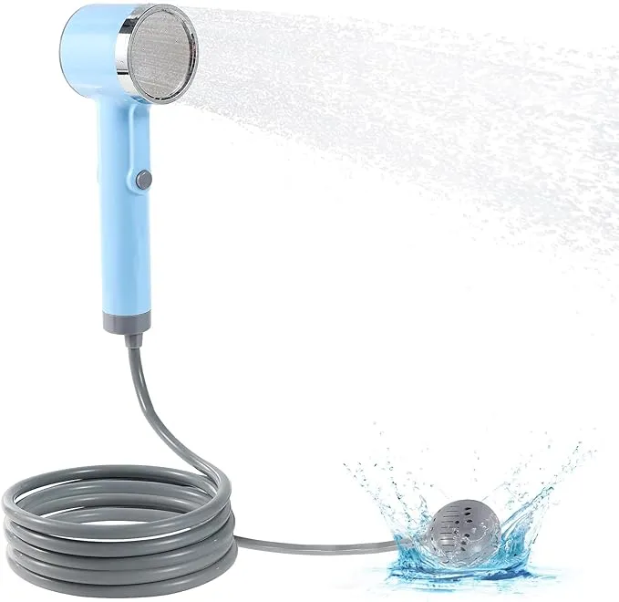 Portable Outdoor Shower, Compact Handheld Rechargeable Camping Showerhead, Camping Shower Head Nozzle for Camping, Hiking, Traveling, Washing