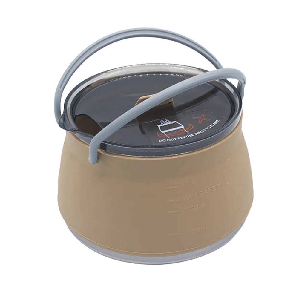 Portable Silicone Folding Kettle - Collapsible Camping Teapot for Coffee and Tea
