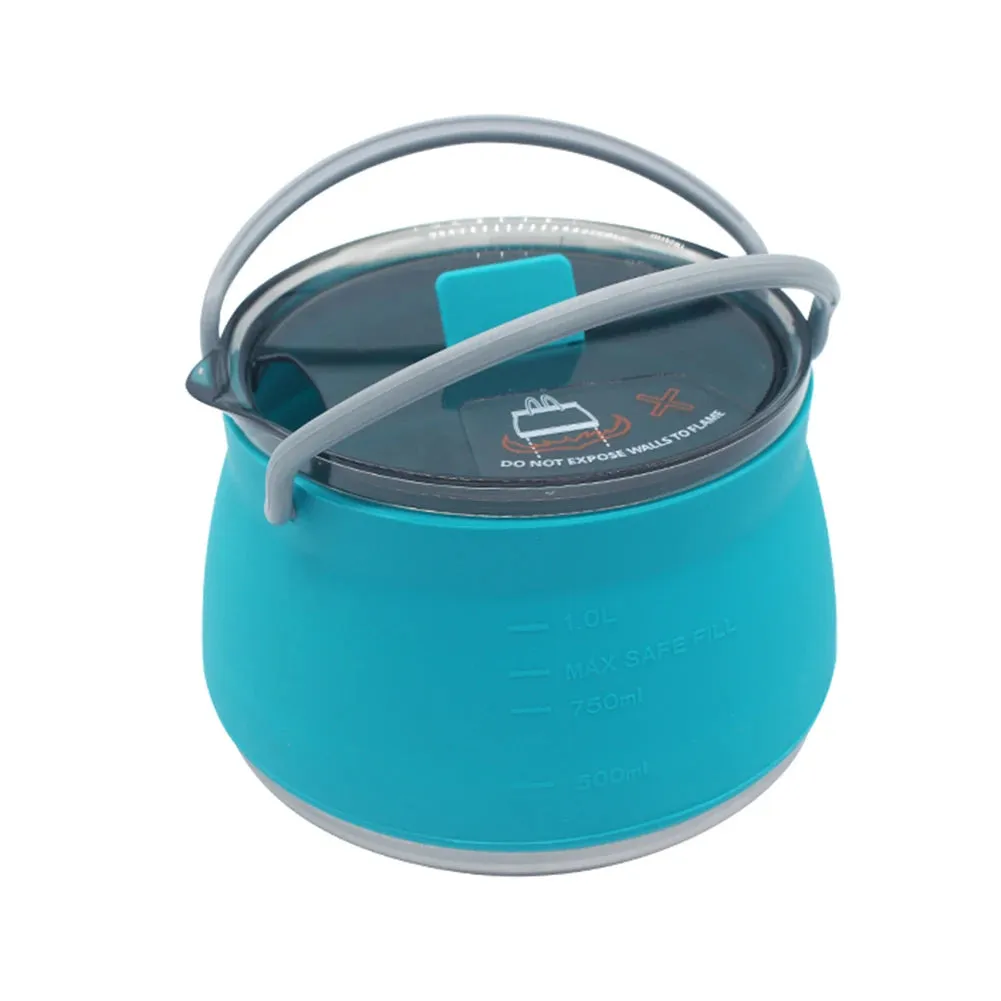 Portable Silicone Folding Kettle - Collapsible Camping Teapot for Coffee and Tea
