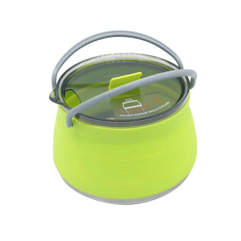 Portable Silicone Folding Kettle - Collapsible Camping Teapot for Coffee and Tea