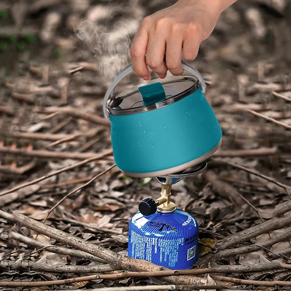 Portable Silicone Folding Kettle - Collapsible Camping Teapot for Coffee and Tea