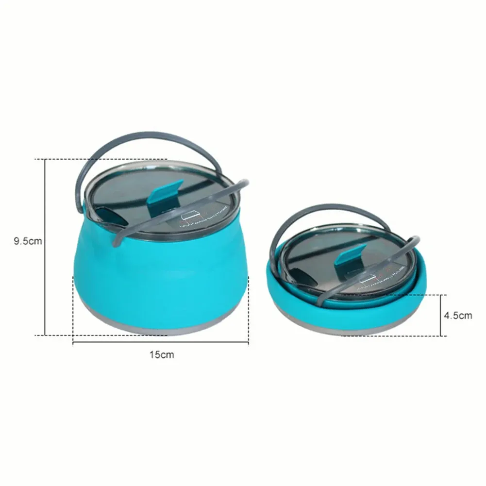 Portable Silicone Folding Kettle - Collapsible Camping Teapot for Coffee and Tea